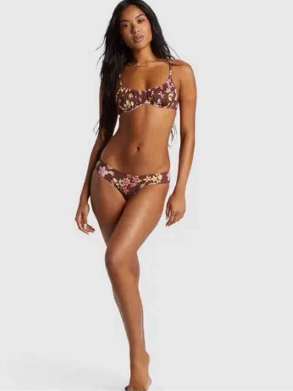 Billabong Brown Floral Underwire Bikini